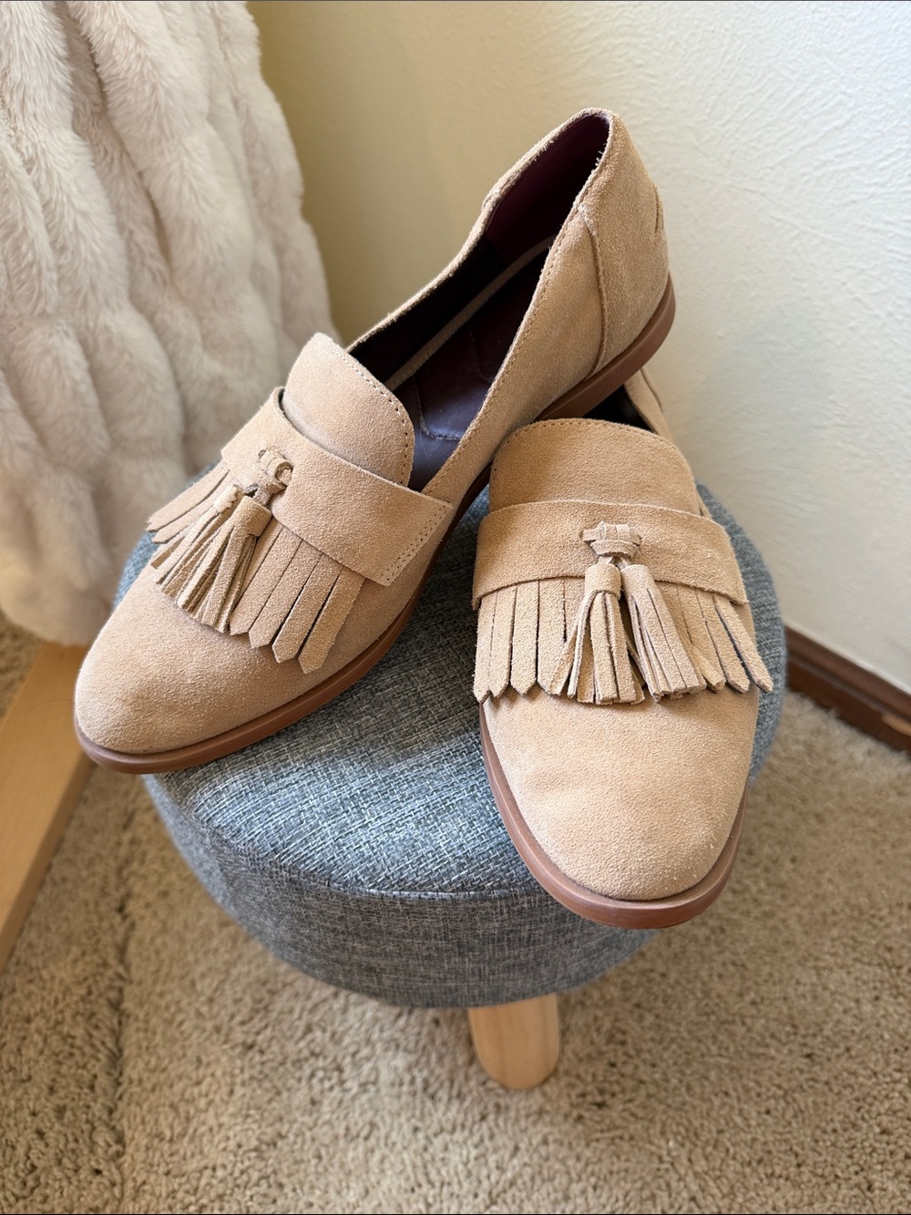 Franco Sarto Women's Suede Tassel Loafers - Tan